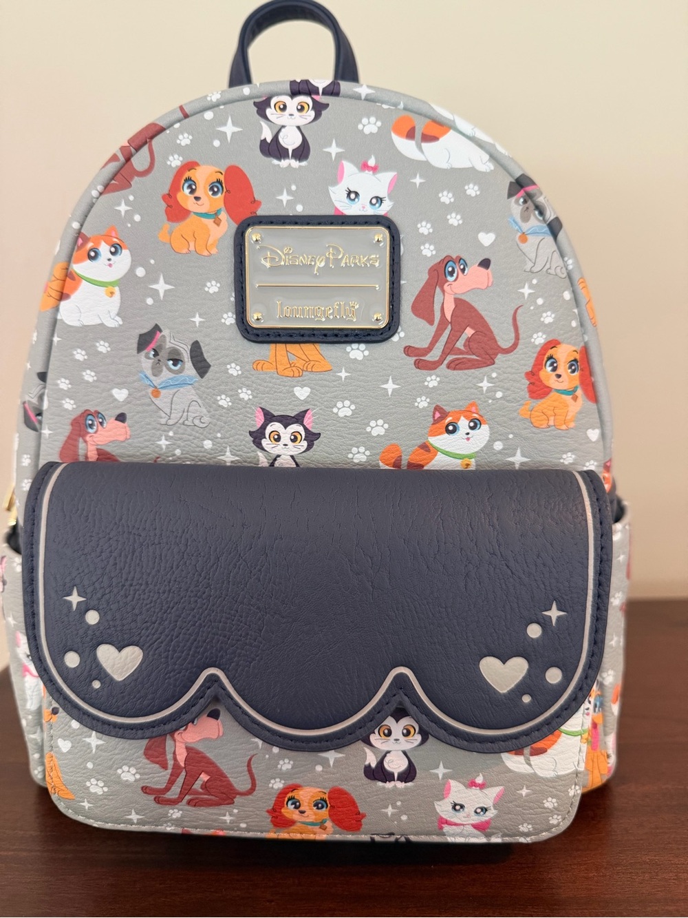 Disney Parks x Loungefly Disney Pets Mini Backpack Gray Blue NWT